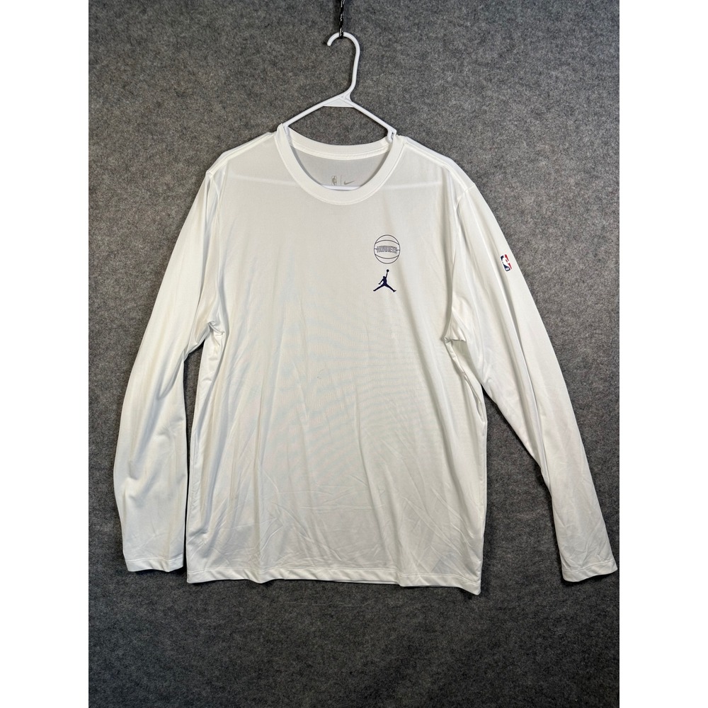 Jordan Charlotte Hornets NBA‎ White Dri-FIT Long Sleeve Shirt XL Tall FD9522-100